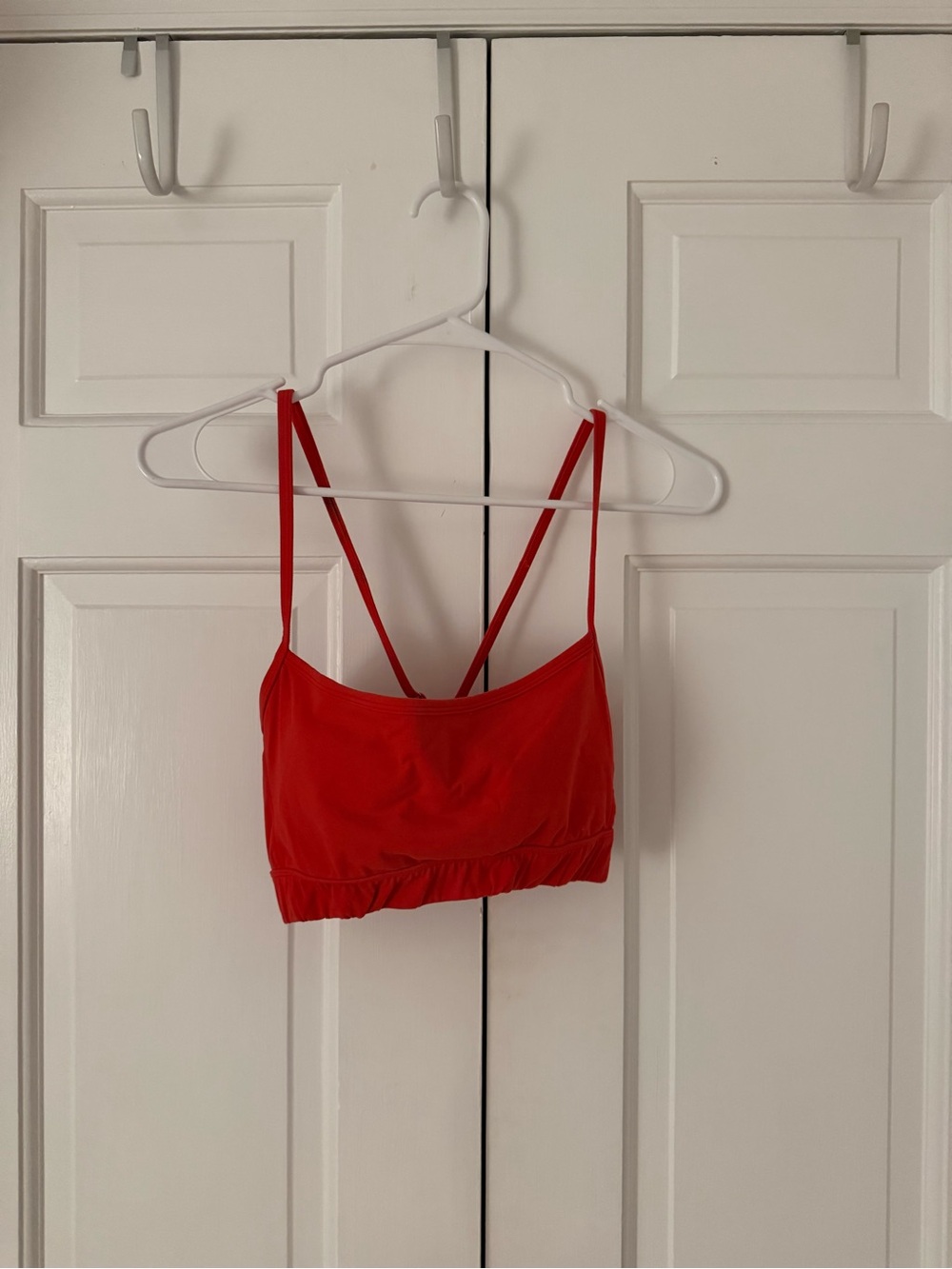 Red Strappy Crop Tank Top